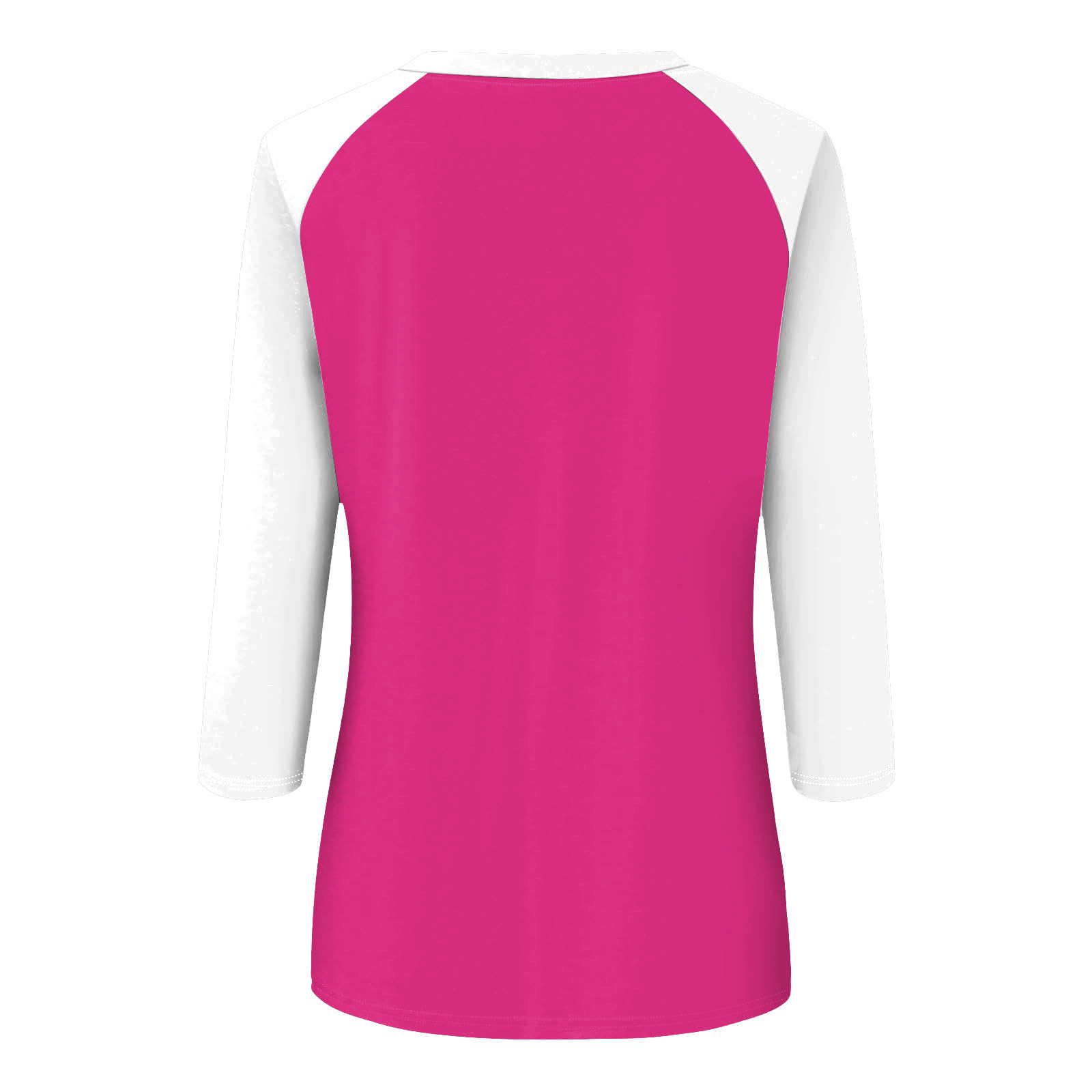 thumbnail image 5 of Camiseta raglán de manga 3/4 para mujer: cuello redondo, estampado informal, versátil para todas las estaciones (S-XXL), 5 of 5